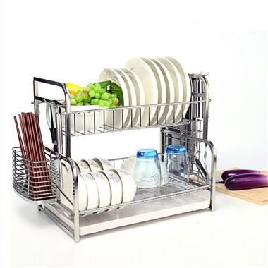 Steel Dish Rack with Utensil Holder